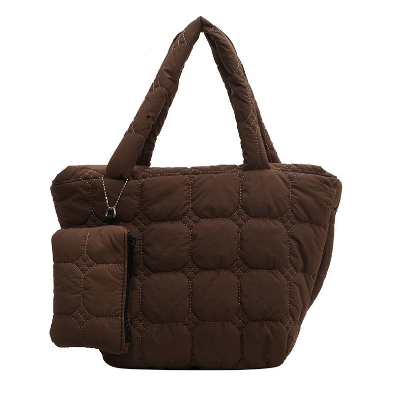 2023. aasta uus Korea stiilis moodne vabaaja suure mahutavusega kott naistele, puuvillase polstriga mantlikott, lääne stiilis lihtne õlakott