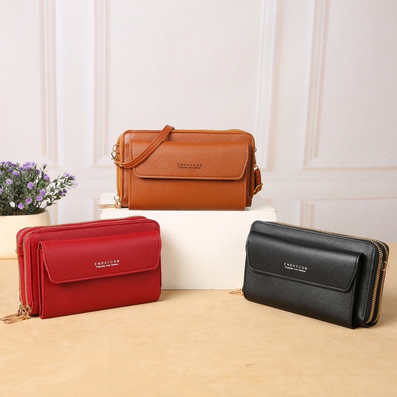 2025. aasta uus naiste õlakott Korea stiilis moekas õlakott, mis sobib kõige lihtsamini suure mahutavusega kahekordse lukuga mobiiltelefonikoti hulgimüügiks