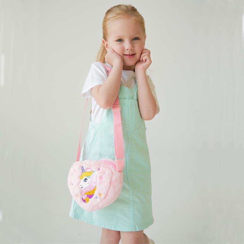 Bērnu multfilmu vienradža plecu soma Jauka meitenes ikdienas valkāšanai paredzēta plīša mīlestības uzglabāšanas soma