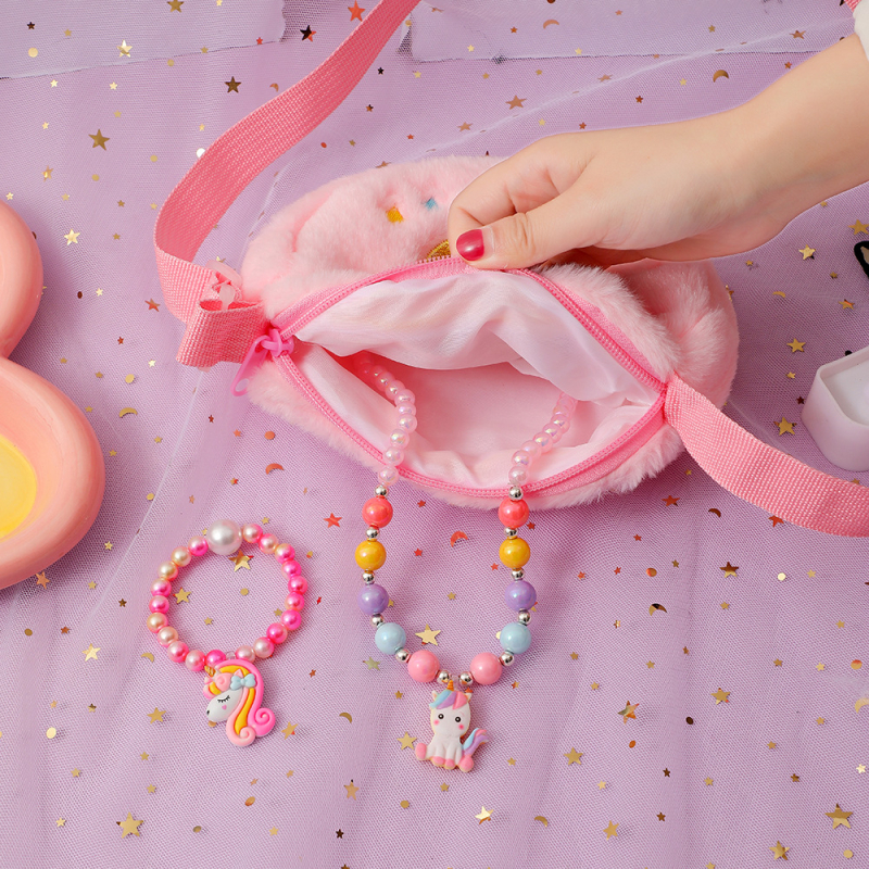 Bērnu multfilmu vienradža plecu soma Jauka meitenes ikdienas valkāšanai paredzēta plīša mīlestības uzglabāšanas soma