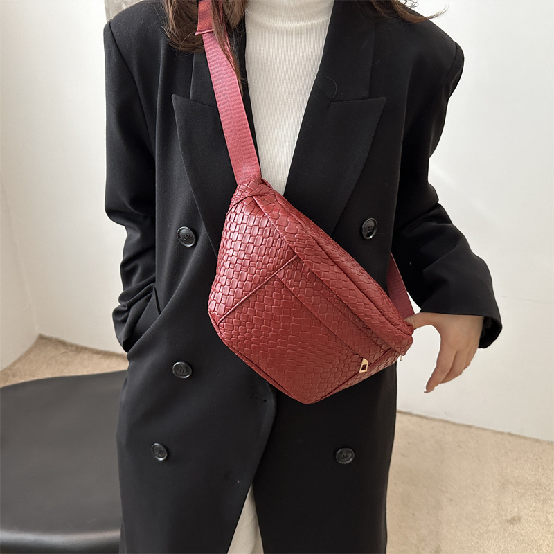 Madingas tarpvalstybinis Honkongo stiliaus PU krepšys per petį, laisvalaikio vyriškas krepšys per krūtinę, europietiško ir amerikietiško stiliaus austas krepšys per petį, juodas PU krepšys per krūtinę