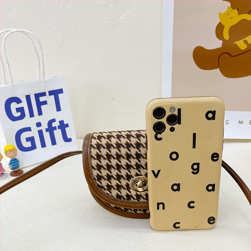 Детска чанта в корейски стил 2022, мини модна карирана чанта за момичета, малка чанта през рамо, модерна ретро чанта през рамо