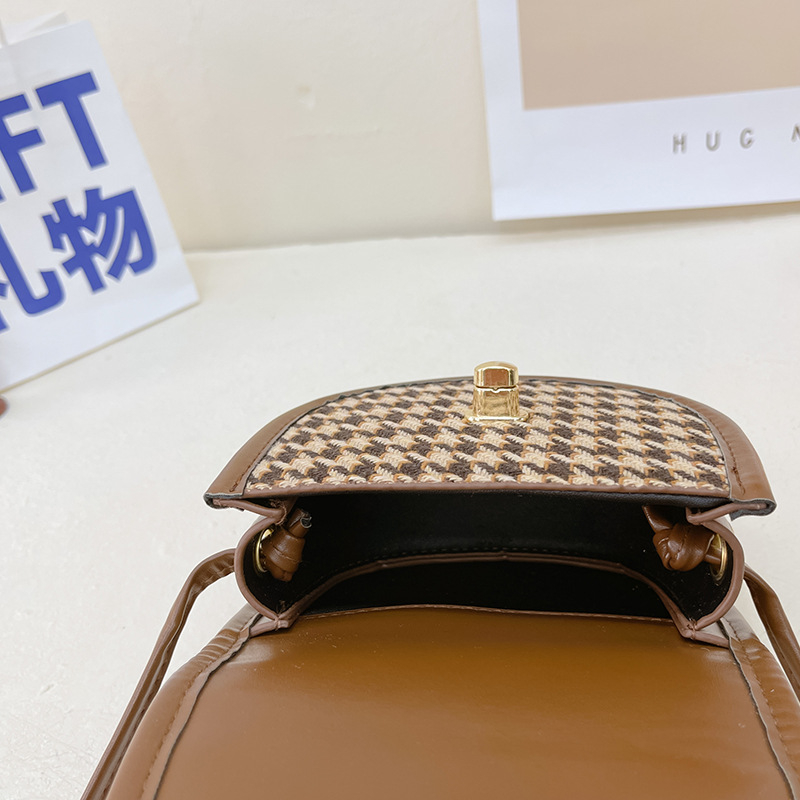 Bērnu 2022. gada korejiešu stila miniatūrā rūtaina meiteņu plecu soma, moderna retro seglu soma