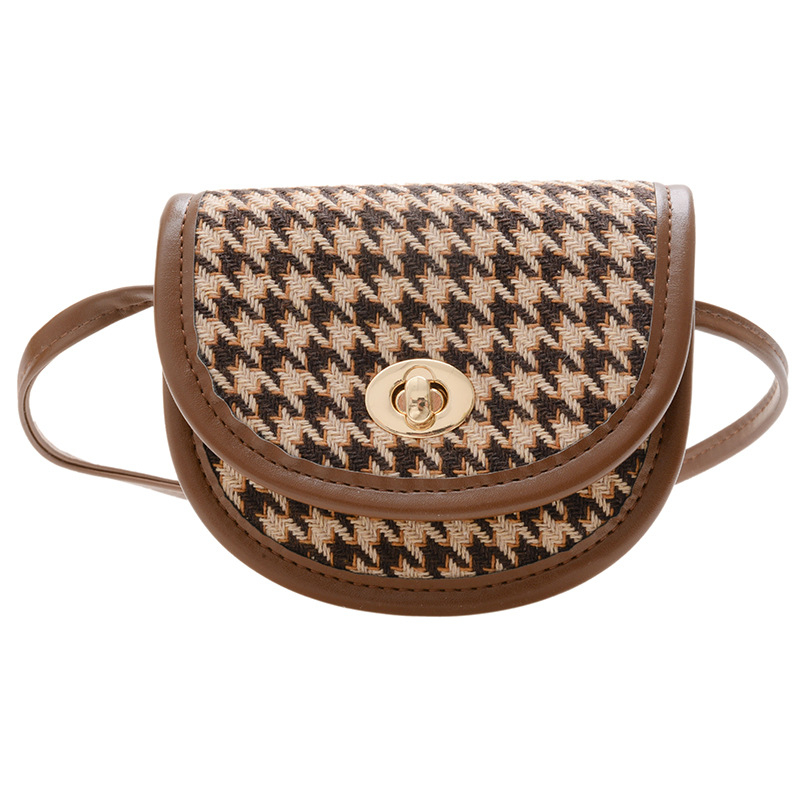 Bērnu 2022. gada korejiešu stila miniatūrā rūtaina meiteņu plecu soma, moderna retro seglu soma