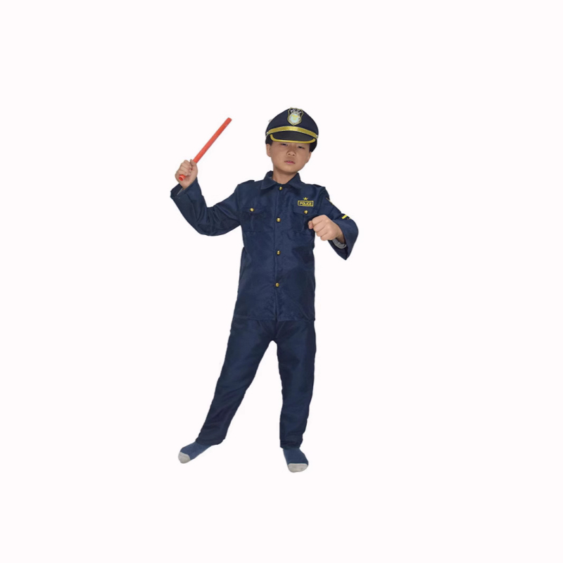 Хелоуин костюм Детски полицейски костюм Косплей косплей костюм Шоу рокля Парти костюм