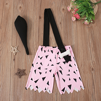 Παιδικά καλοκαιρινά παιδικά ρούχα για αγόρια και κορίτσια, σορτς Halloween με γεωμετρικά σχέδια και λουράκι ώμου