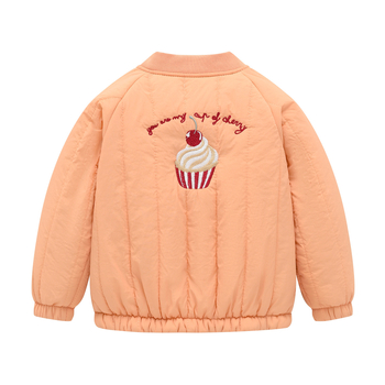 Jesenska i zimska nova vezena dječja crtana jakna u korejskom stilu s flisom, slatka modna višenamjenska jakna s pamučnom podstavom