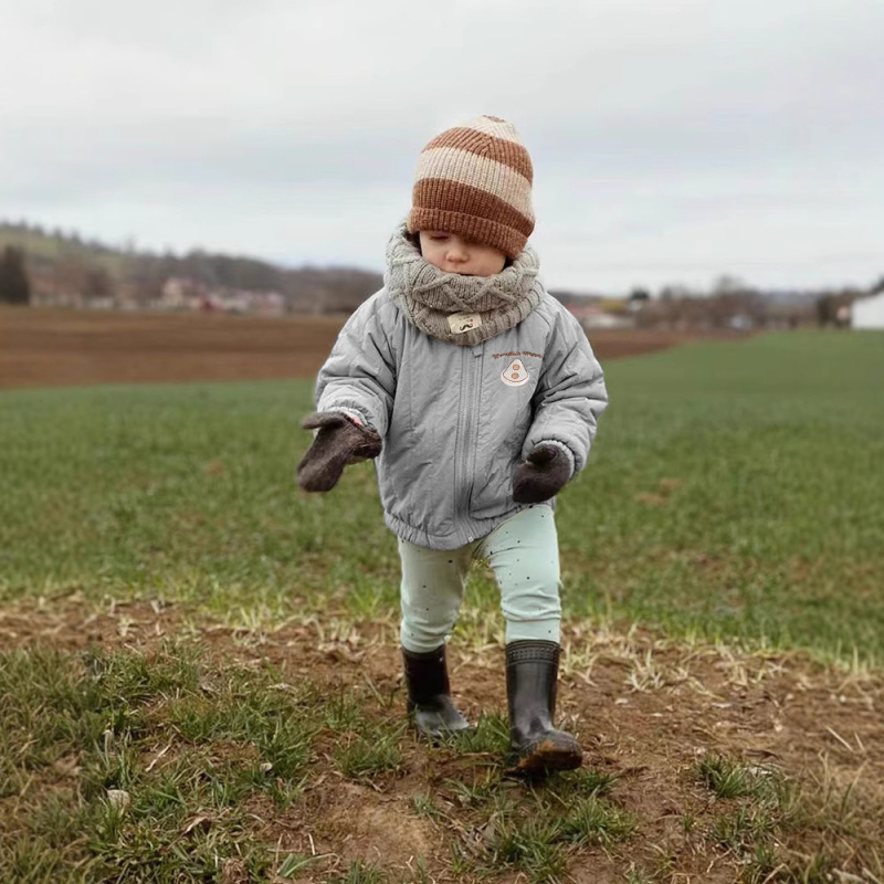 Jesenska i zimska nova vezena dječja crtana jakna u korejskom stilu s flisom, slatka modna višenamjenska jakna s pamučnom podstavom