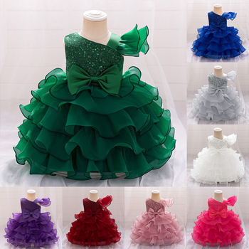 2024 Nova haljina princeze za djevojčice, haljina s cvijećem za rođendan za jednu godinu, haljina od strujajuće pređe, haljina princeze za djevojčice za performanse