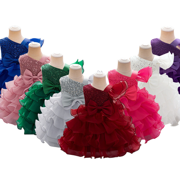 2024 Nova haljina princeze za djevojčice, haljina s cvijećem za rođendan za jednu godinu, haljina od strujajuće pređe, haljina princeze za djevojčice za performanse