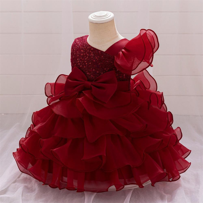 2024 Nova haljina princeze za djevojčice, haljina s cvijećem za rođendan za jednu godinu, haljina od strujajuće pređe, haljina princeze za djevojčice za performanse