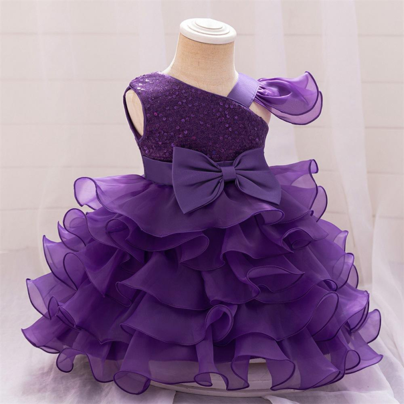 2024 Nova haljina princeze za djevojčice, haljina s cvijećem za rođendan za jednu godinu, haljina od strujajuće pređe, haljina princeze za djevojčice za performanse
