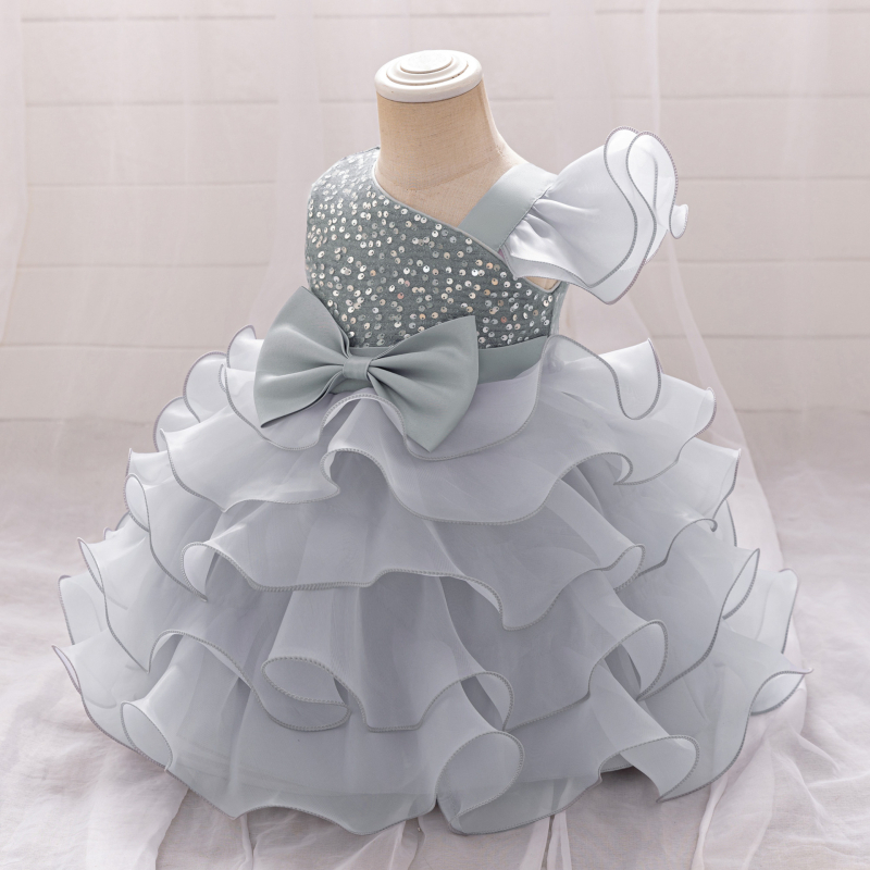 2024 Nova haljina princeze za djevojčice, haljina s cvijećem za rođendan za jednu godinu, haljina od strujajuće pređe, haljina princeze za djevojčice za performanse