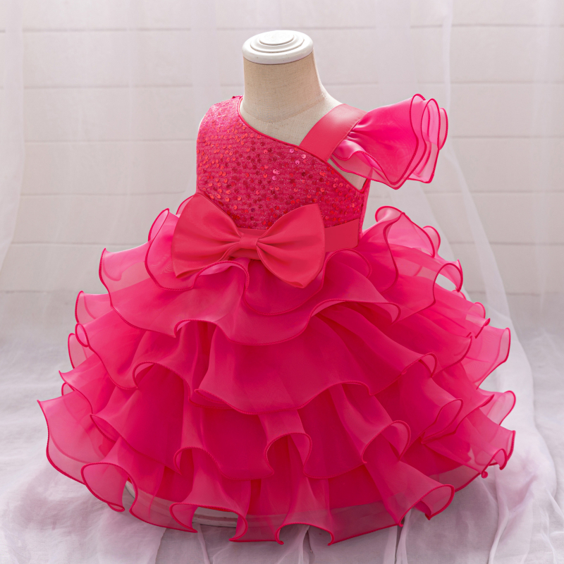 2024 Nova haljina princeze za djevojčice, haljina s cvijećem za rođendan za jednu godinu, haljina od strujajuće pređe, haljina princeze za djevojčice za performanse
