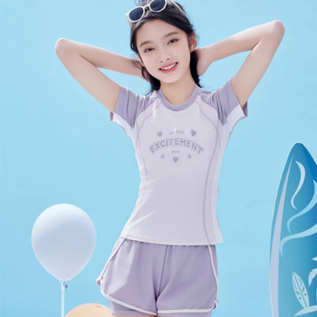 Vaikiški maudymosi kostiumėliai madingi mergaitėms su perimetru ir didelėms mergaitėms su perimetru ir ilgomis rankovėmis, apsaugantis nuo saulės, animacinių filmukų maudymosi kostiumėlis