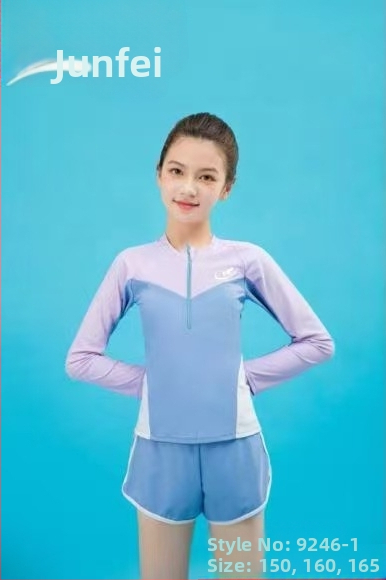 Vaikiški maudymosi kostiumėliai madingi mergaitėms su perimetru ir didelėms mergaitėms su perimetru ir ilgomis rankovėmis, apsaugantis nuo saulės, animacinių filmukų maudymosi kostiumėlis