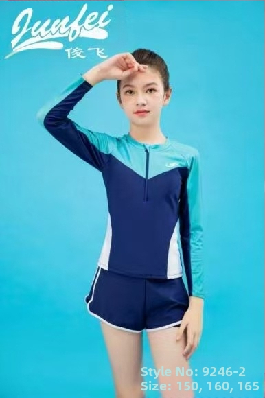 Vaikiški maudymosi kostiumėliai madingi mergaitėms su perimetru ir didelėms mergaitėms su perimetru ir ilgomis rankovėmis, apsaugantis nuo saulės, animacinių filmukų maudymosi kostiumėlis