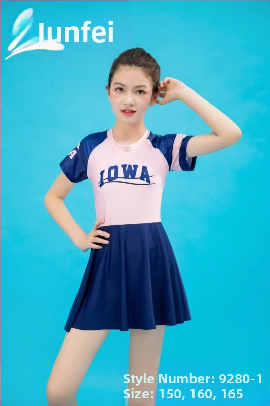 Vaikiški maudymosi kostiumėliai madingi mergaitėms su perimetru ir didelėms mergaitėms su perimetru ir ilgomis rankovėmis, apsaugantis nuo saulės, animacinių filmukų maudymosi kostiumėlis