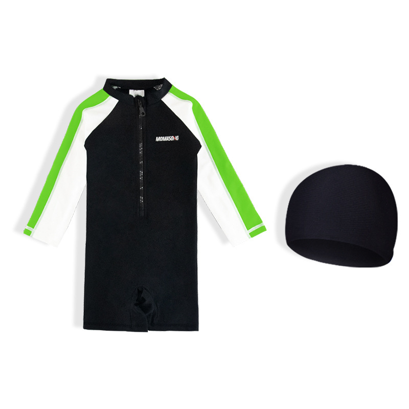 Momasong dječji kupaći kostim Novi dječakov kupaći kostim s dugim rukavima i kremom za sunčanje Jednodijelni kupaći kostim za bebe s vrućim izvorima Dječji kupaći kostim
