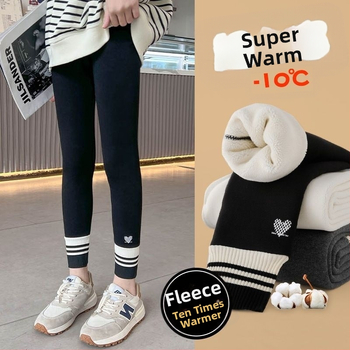 Djevojačke tajice Proljeće i jesen 2025. Novi stil Vanjska odjeća za djecu srednje i velike veličine Unutarnje hlače s flis podstavom od zadebljanog konca za djevojčice