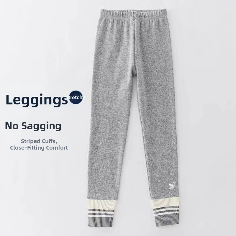 Момичешки клинове Пролет и есен 2025 Нов стил Детско връхно облекло за средни и големи размери Вътрешни панталони с подплата от полар и удебелени връзки за момичета