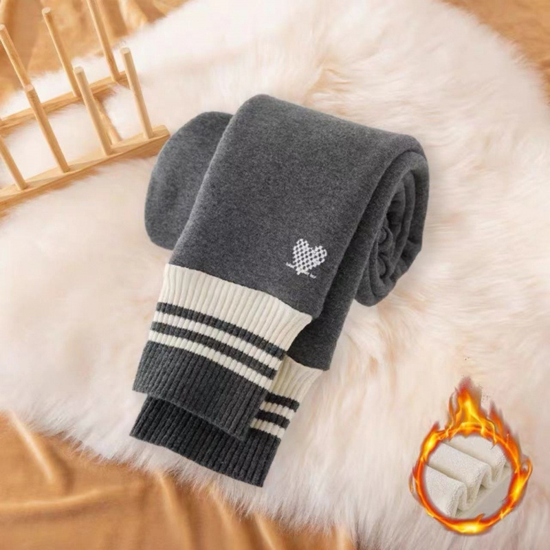 Djevojačke tajice Proljeće i jesen 2025. Novi stil Vanjska odjeća za djecu srednje i velike veličine Unutarnje hlače s flis podstavom od zadebljanog konca za djevojčice