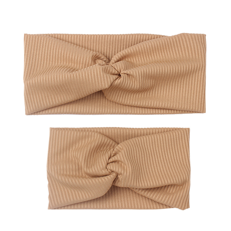 Euroopa ja Ameerika suvine uus vanema-lapse ühevärviline ristitriibuline peapael, pehme ja mugav sõlmeline juuksepael, kaheosaline juukseaksessuaar