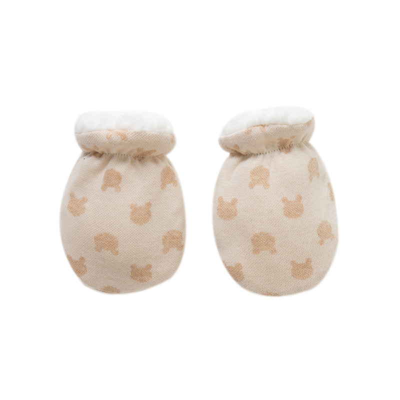 Kūdikių ėriuko vilnos pirštinės, kūdikių apsauginės pirštinės, naujagimio apsauga nuo įbrėžimų rudens ir žiemos stilius, sustorinta medvilnė, šiltos ir sustorintos