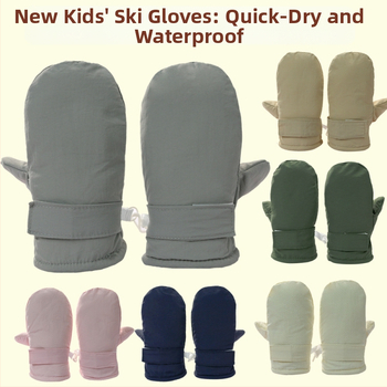 Vaikiškos rudens ir žiemos vienspalvės pirštinės, šiltos žieminės kūdikių pirštinės, aksominės, paminkštintos, antifrizinės slidinėjimo pirštinės