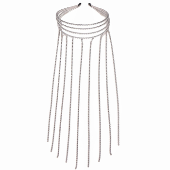 Deimantinio kuto asmenybės tinklinio raudono stiliaus daugiasluoksnė galvos juosta, europietiška ir amerikietiška, perdėtai papuošta cirkonio kutais, temperamentinga galvos juosta, madingi plaukų aksesuarai moterims.