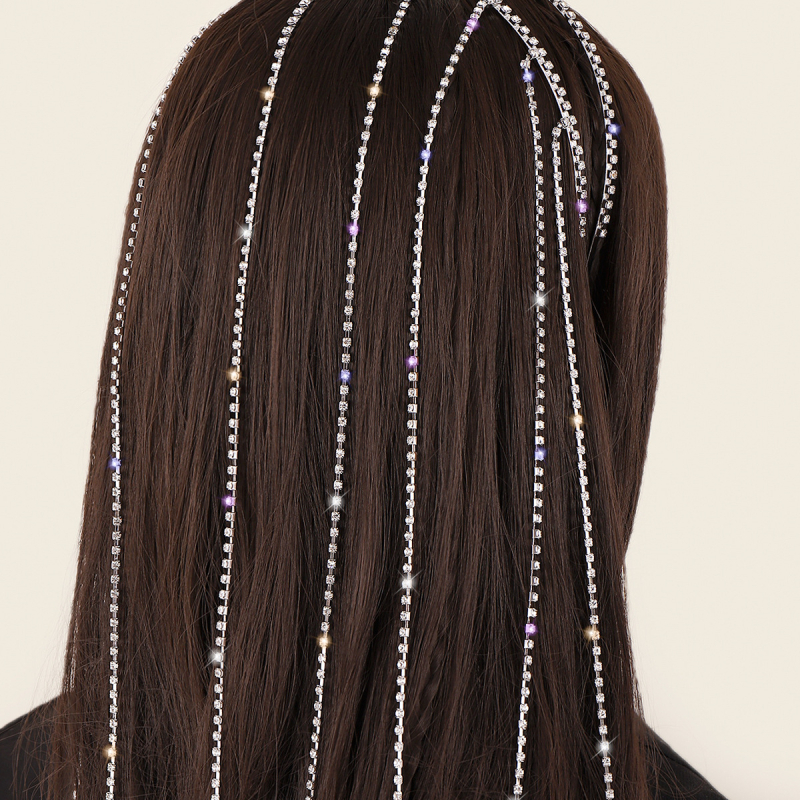 Deimantinio kuto asmenybės tinklinio raudono stiliaus daugiasluoksnė galvos juosta, europietiška ir amerikietiška, perdėtai papuošta cirkonio kutais, temperamentinga galvos juosta, madingi plaukų aksesuarai moterims.