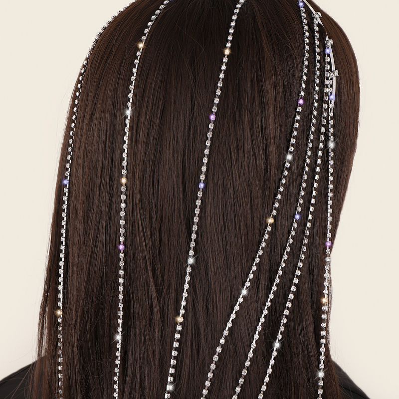 Deimantinio kuto asmenybės tinklinio raudono stiliaus daugiasluoksnė galvos juosta, europietiška ir amerikietiška, perdėtai papuošta cirkonio kutais, temperamentinga galvos juosta, madingi plaukų aksesuarai moterims.