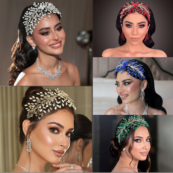 Euroopa ja Ameerika uus käsitööna valminud rhinestones juuksepael pruudi peakate pulmaetenduse peo juukseaksessuaarid juuksekroon DZ267