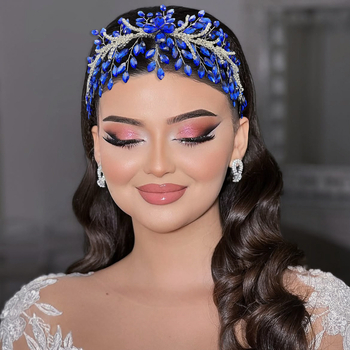 Euroopa ja Ameerika uus käsitööna valminud rhinestones juuksepael pruudi peakate pulmaetenduse peo juukseaksessuaarid juuksekroon DZ267