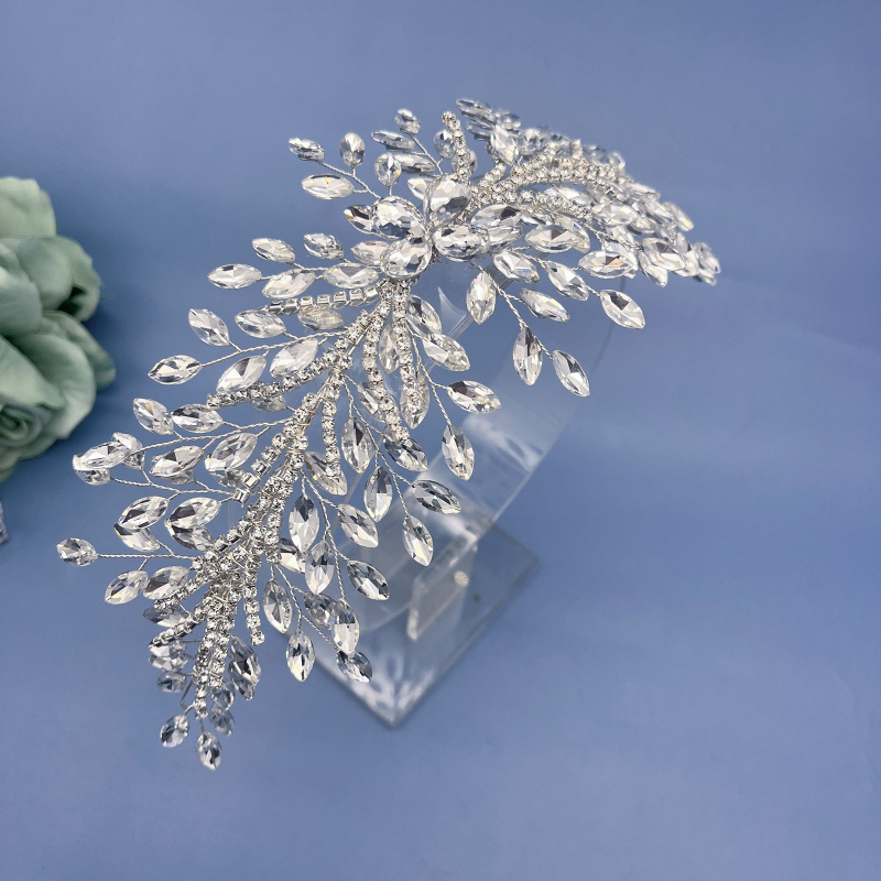 Euroopa ja Ameerika uus käsitööna valminud rhinestones juuksepael pruudi peakate pulmaetenduse peo juukseaksessuaarid juuksekroon DZ267