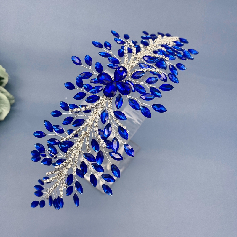 Euroopa ja Ameerika uus käsitööna valminud rhinestones juuksepael pruudi peakate pulmaetenduse peo juukseaksessuaarid juuksekroon DZ267