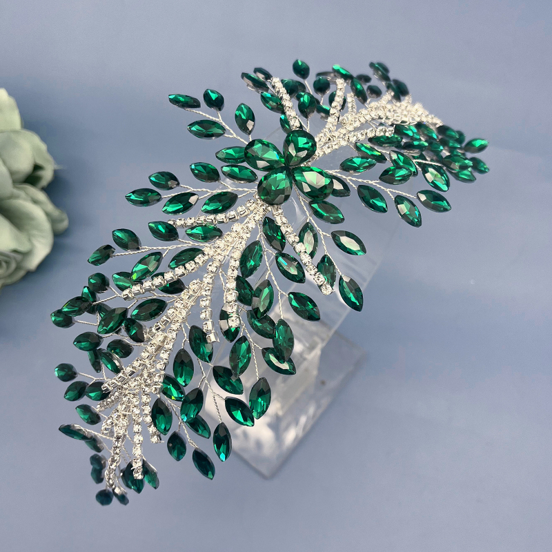 Euroopa ja Ameerika uus käsitööna valminud rhinestones juuksepael pruudi peakate pulmaetenduse peo juukseaksessuaarid juuksekroon DZ267