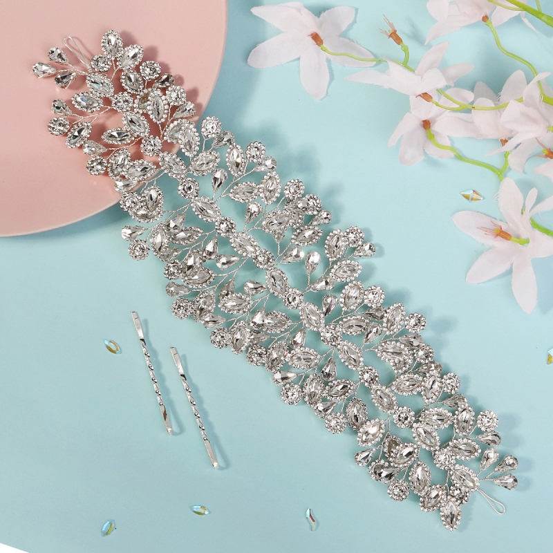 Piiriülesed uued pruudi peakatted, luksuslikud rasked käsitööna valminud kristallist juuksepaelad, pulmakleit, juuksepidu kleidi aksessuaarid