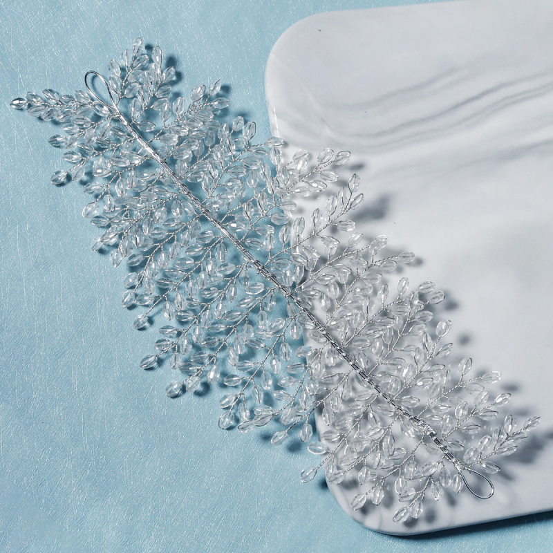 Piiriülesed uued pruudi peakatted, luksuslikud rasked käsitööna valminud kristallist juuksepaelad, pulmakleit, juuksepidu kleidi aksessuaarid