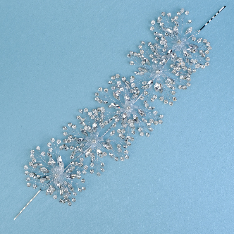 Piiriülesed uued pruudi peakatted, luksuslikud rasked käsitööna valminud kristallist juuksepaelad, pulmakleit, juuksepidu kleidi aksessuaarid