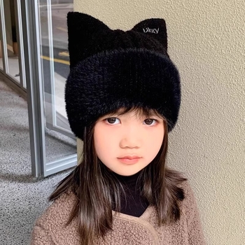 Bebeluș pălărie fete toamna și iarna tricotată lână capac școală ureche protecție copii capac îngroșat cald drăguț pulover cap