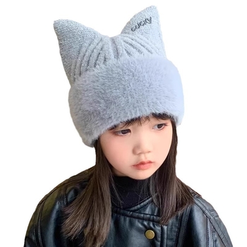 Bebeluș pălărie fete toamna și iarna tricotată lână capac școală ureche protecție copii capac îngroșat cald drăguț pulover cap