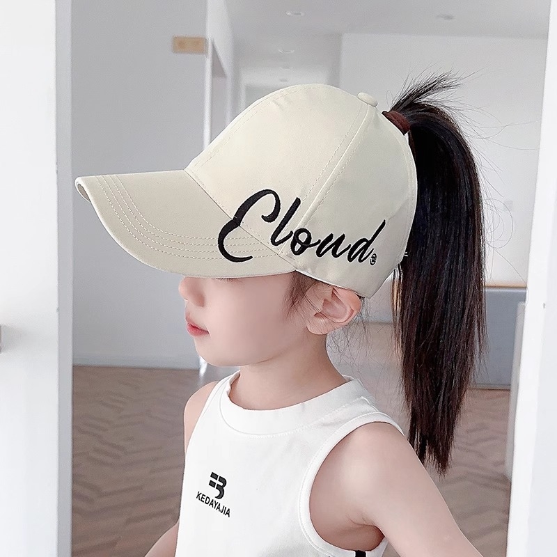 Παιδικό Καπέλο Μπέιζμπολ Γονέα-Παιδιού με Καλοκαιρινή Αλογοουρά για Κορίτσια, Άδειο Καπέλο, Μοντέρνο Σκίαστρο για Μωρά, Αντηλιακό Καπέλο