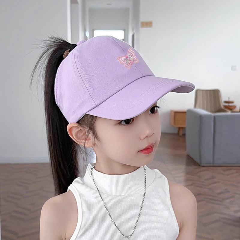 Παιδικό Καπέλο Μπέιζμπολ Γονέα-Παιδιού με Καλοκαιρινή Αλογοουρά για Κορίτσια, Άδειο Καπέλο, Μοντέρνο Σκίαστρο για Μωρά, Αντηλιακό Καπέλο