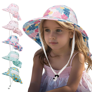 Pălărie de protecție solară pentru copii 2024 primăvara și vara subțire cu uscare rapidă imprimată pălărie de pescar plajă șal pălărie de soare pentru băieți și fete