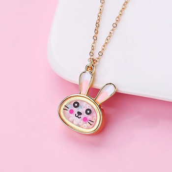 Piiriülene armas kass-konn-jänese laste kaelakee loomaripats tüdruksõpradele ehtekingitus