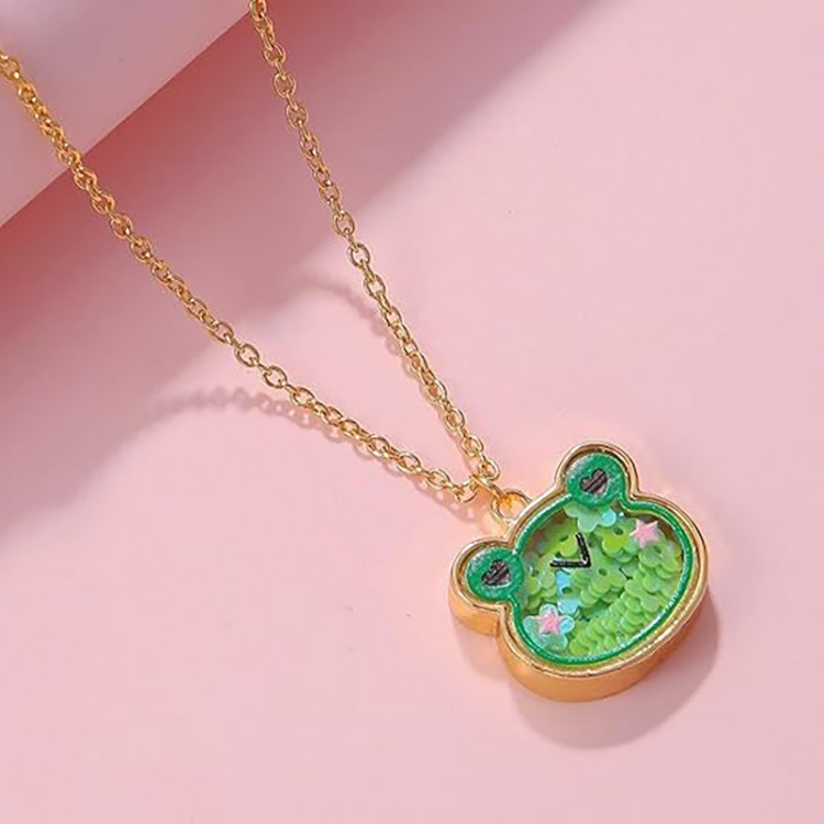 Piiriülene armas kass-konn-jänese laste kaelakee loomaripats tüdruksõpradele ehtekingitus