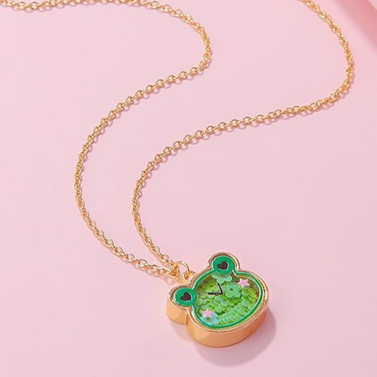 Piiriülene armas kass-konn-jänese laste kaelakee loomaripats tüdruksõpradele ehtekingitus