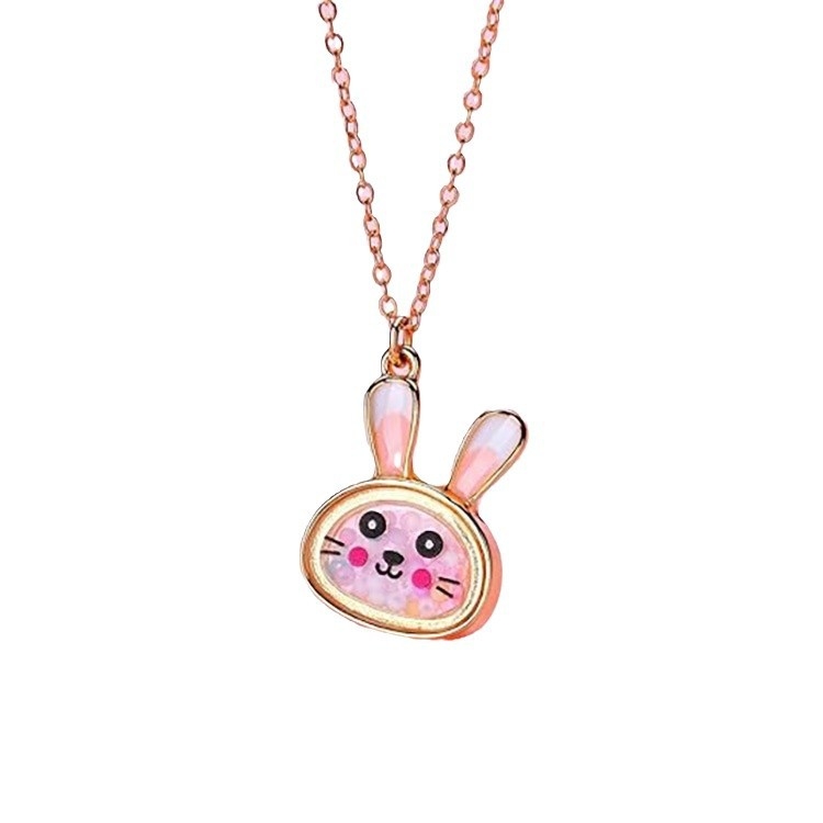 Piiriülene armas kass-konn-jänese laste kaelakee loomaripats tüdruksõpradele ehtekingitus