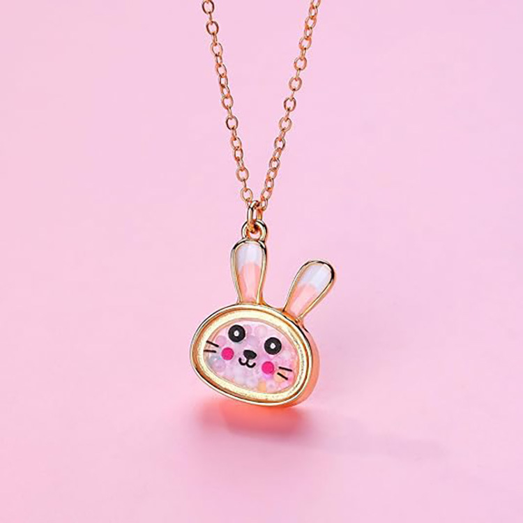 Piiriülene armas kass-konn-jänese laste kaelakee loomaripats tüdruksõpradele ehtekingitus